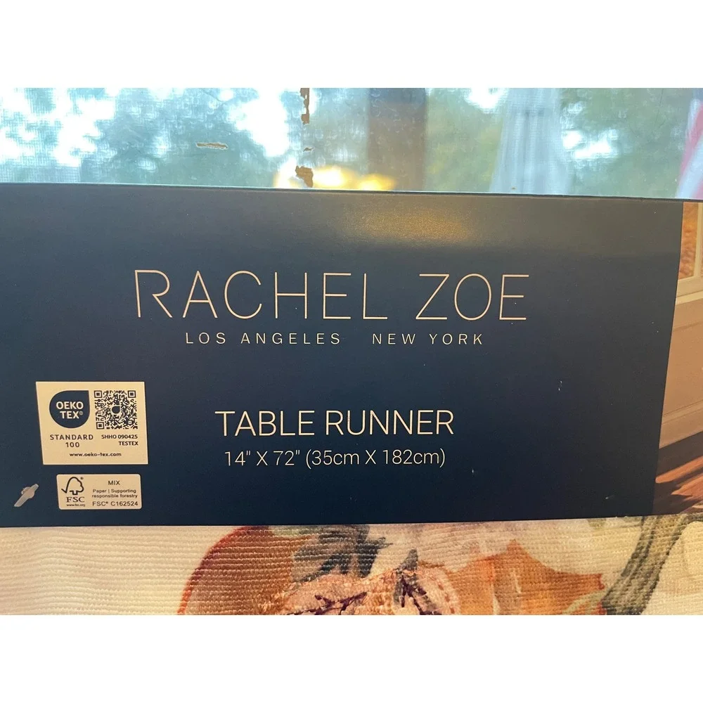 Rachel Zoe Fall Table Runner Pumpkin Floral 14 x 72 Thanksgiving‎ Decor